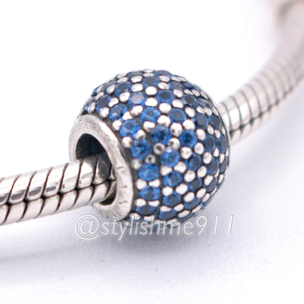 Authentic PANDORA Pave Lights with Blue Crystal Charm - 791051NCB